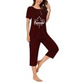 thumbnail image 2 of Qiopertar Ensemble de Pyjama à Manches Courtes et Col Rond pour Femmes avec Poches, Livraison Gratuite, 2 of 4