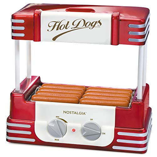 Nostalgia RHD800 Hot Dog Roller and Bun Warmer, 8 Hot Dog and 6 Bun