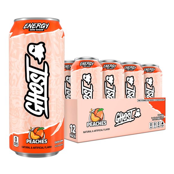 GHOST 16 OZ 24 PZAS 2 PACK DE 12 PZAS PEACHES