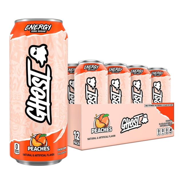 GHOST 16 OZ 24 PZAS 2 PACK DE 12 PZAS PEACHES