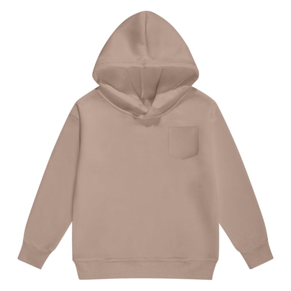 Boys And Girls Hoodies & Sweatshirts Casual Long Sleeve Pullover Solid Color Outerwear Cozy Lined Hooded Sweater For Teen,Size:8-9 Years