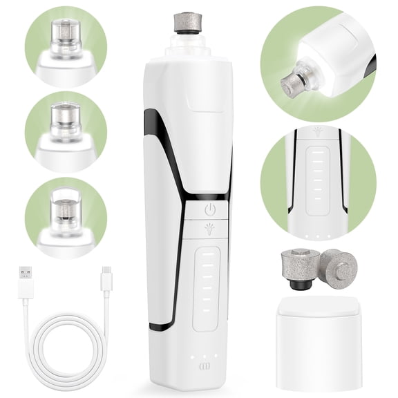 MAXLAPTER 6-Speed Dog Nail Grinder, Quiet Electric Dog Nail Trimmers with 360° LED Lights, Pet Toenail Grinder for Small Medium Large Dogs & Cats
