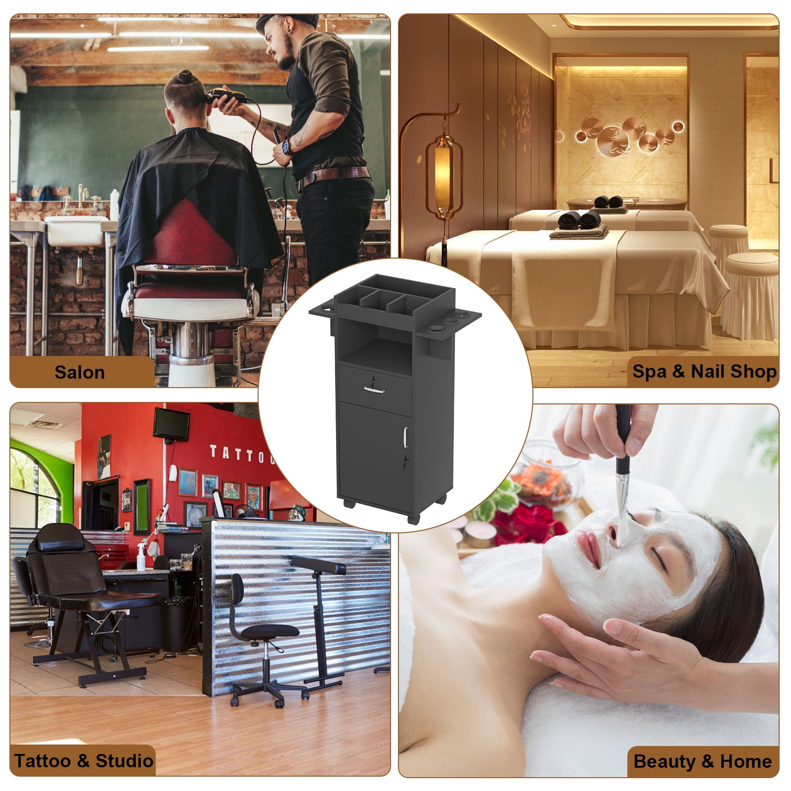 Hironpal Professional Salon Stations for Hair Stylists Lockable