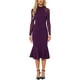 thumbnail image 1 of INSPIRE CHIC Vestido de Mujer Cuerpo Sirena de Manga Larga de Malla Transparente con Cuello Alto XS Púrpura Oscuro, 1 of 6
