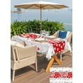 thumbnail image 4 of Outdoor Tablecloth with Umbrella Hole and Zipper, Valentine's Day Rectangle Table Cloth 60x120 Inch Waterproof Tablecloth, Eucalyptus Red Love Heart Grey Check Picnic Table Cover for Patio Camping, 4 of 7