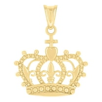 14k Yellow Gold Womens Crown Fashion Charm Pendant
