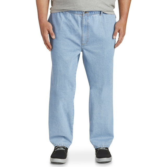 Harbor Bay by DXL Big and Tall Men's FullElastic Waist Jeans, Light