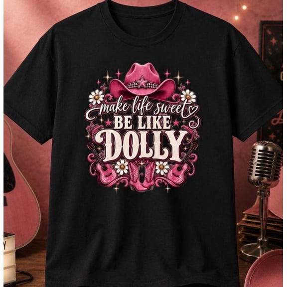Pink Cowgirl Tee, Country Western Shirt, Dolly-Inspired Gift