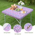 thumbnail image 4 of Pink Purple Cat Eye Skull Butterfly Pattern Square Fitted Tablecloth with Elastic Edge,Square Table Cover,Washable Elastic Table Cover for Home Kitchen Party Decor 36"x36", 4 of 6
