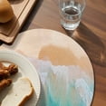 thumbnail image 3 of Orange Aqua Coastal Round 15 Inch Placemats Set of 6, Summer Beach Seaside Nautical HeatResistant Non Slip Place Mats for Dining Table, Wipeable Braided Kitchen Table Mats for Housewarming, 3 of 9