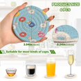 thumbnail image 2 of Yayeee 6 PCS Drink Coasters with Holder Set Woven Absorbent Round Tabletop Hot Pad, Summer Pool Pattern, 2 of 7