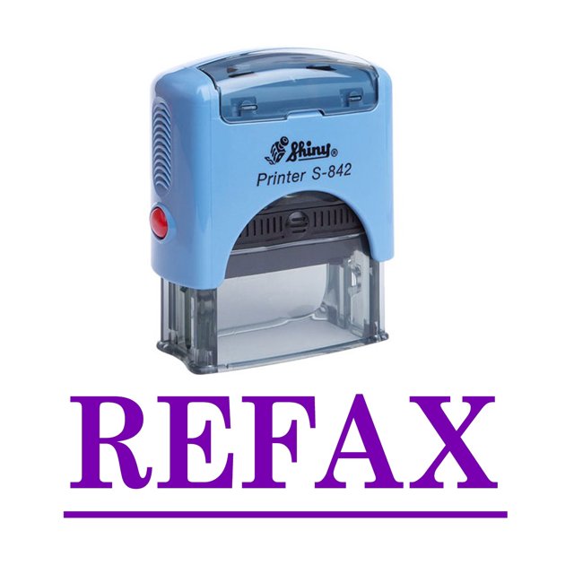 REFAX Self Inking Rubber Stamp Office Stationary Custom Shiny Stamp