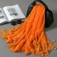 thumbnail image 1 of Nvzi Bufanda elegante personalizada, nueva bufanda de gasa de color sólido, bufanda arrugada, bufanda de playa, bufanda larga tipo chal (naranja), 1 of 3