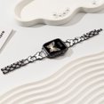 thumbnail image 4 of SEURE Compatible for Apple Watch Bands 42mm 44mm 45mm 46mm for Women,Luxury Sparkle Butterfly Metal Chain Strap for iWatch Series 11 10 9 8 7 6 5 4 3 2 1SE Black, 4 of 7