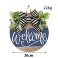 thumbnail image 2 of 30cm-panneau En Bois Toute L'anne Couronnes De Lettres Tridimensionnelles Dcoration De Porte Avec Noeud Plantes D'eau Vertes Dcoration Vgtale, 2 of 5