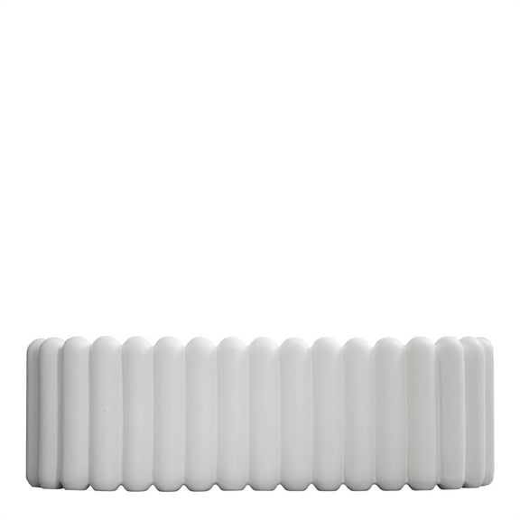 BIDK Home Ceramic Oval Planter - 7.5" - White