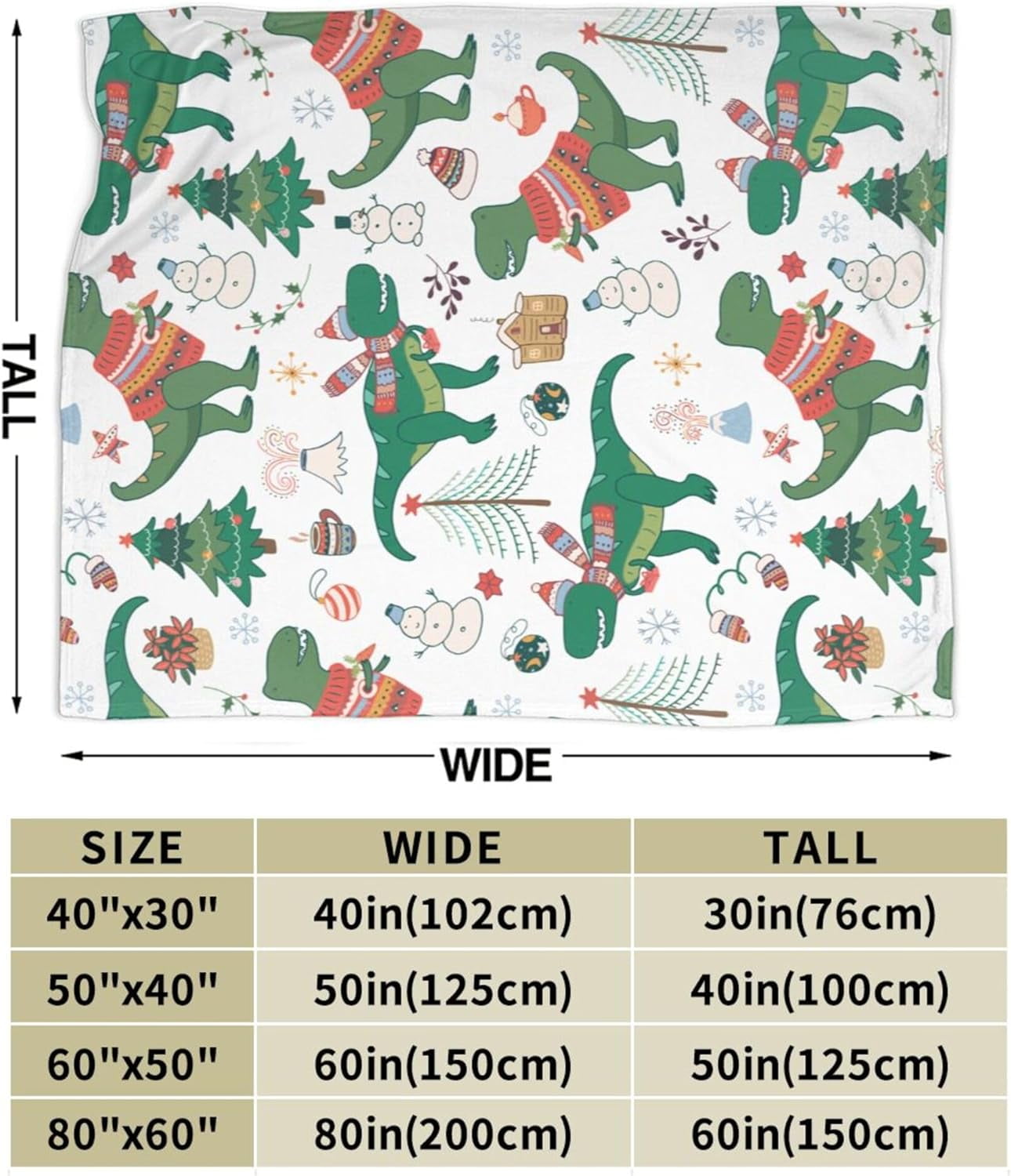 Dinosaur Blanket Gifts for Women Men Kids Cute Dino Blankets Soft Fuzzy Flannel Plush Throw for Couch Sofa Bed Home Decorative All Season 60"x80"
