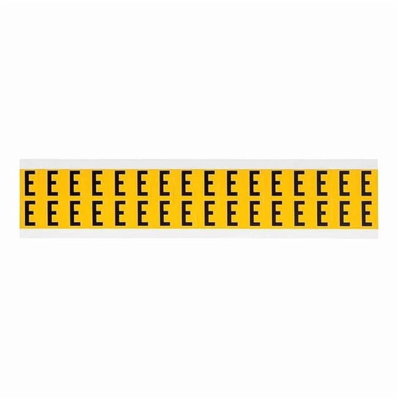Brady Letter Label, E, 3/4in.Hx9/16in.W, Vinyl 1520-E