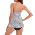 thumbnail image 3 of ibiyuan Plus Size Tankini Swimwear Two Piece Tummy Control Bathing Suits Swim Dress Swimwear with Shorts Floral Print Swimsuits for Women Over 50,White, 3 of 5