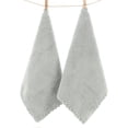 thumbnail image 2 of Naierhg 2Pcs Square Soft Solid Color Coral Fleece Water Absorption Face Hand Towels, 2 of 8