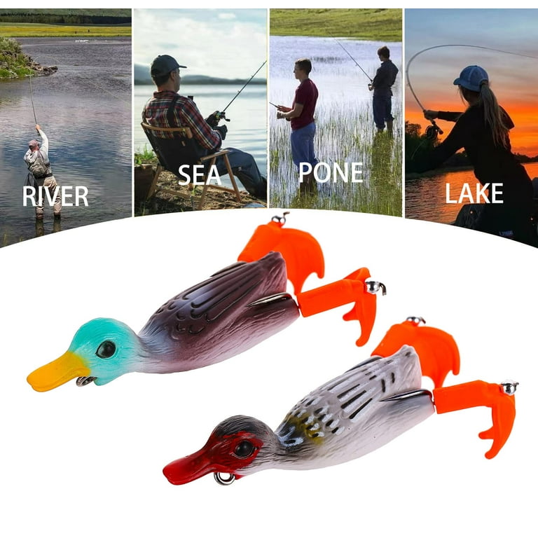 5pcs Duck Lure, 3D Rubber Floating Duck Fishing Lure Baby Duck Fishing Lure  with Hooks Bass Fishing Bait Suitable for Outdoor, Waterside, Sea and  Fishing Enthusiasts Fish Bait, Floating Lures 