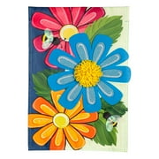 Spring Floral Applique House Flag