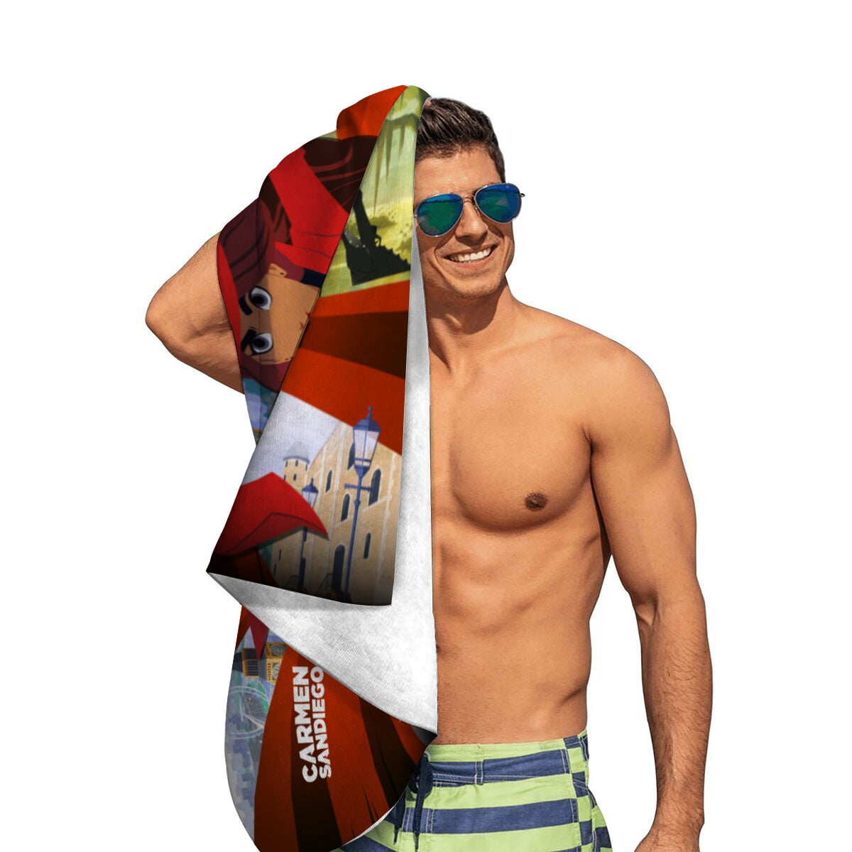 Carmen Sandiego Gifts Beach Towel for Women Girl Birthday Inspired Fan Bath Outdoor Music Lover