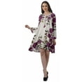 thumbnail image 3 of Moomaya Rayon Flared Dress For Womens Long Sleeve Printed V-Neck Casual Beach Dress For Girls, 3 of 7