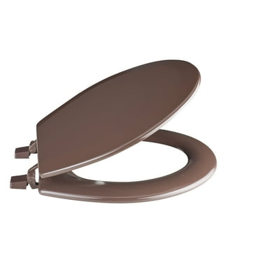 Fantasia Chocolate Standard Wood Toilet Seat, 17 in.