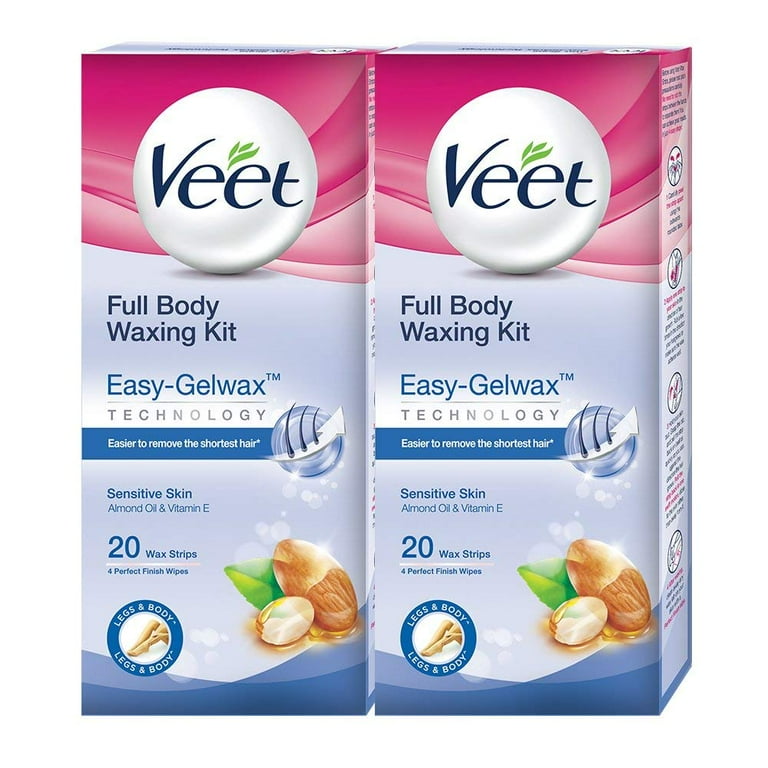 Veet Full Body Waxing Kit for Sensitive Skin 20 Strips Pack of