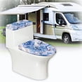 thumbnail image 6 of HELLHERO Lid Cover Set for Toilet 17"x21" Stretch Non-Slip for Household, Butterflies on Marble Waves, 6 of 8