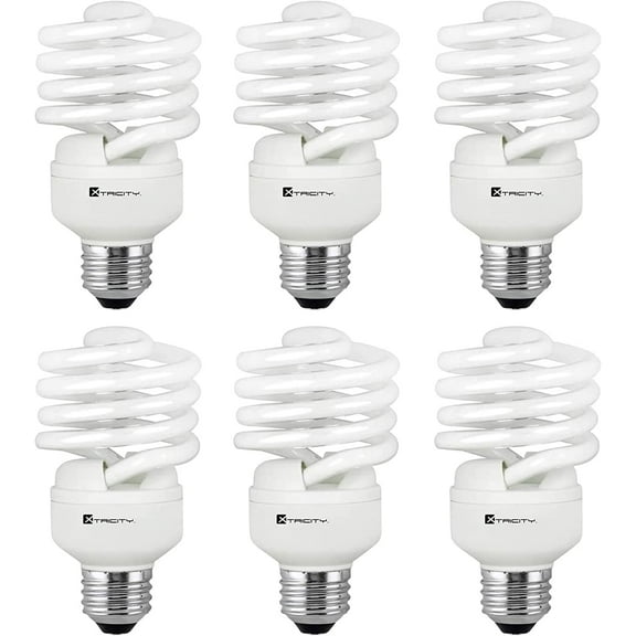 Xtricity Compact Fluorescent Light Bulbs T2 Spiral, 5000k Daylight, 23W, E26 Base, UL Listed