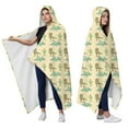 thumbnail image 2 of Wearable Blanket,LightYellow Cartoon Dinosaurs Small Dinosaurs Pattern Hooded Wearable Flannel Blanket for Adults & Teens,Winter Poncho Shawl Wrap Cape Cozy Anti-Pill,60"x80", 2 of 5