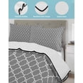 thumbnail image 4 of Quilts Twin Size, Modern Geometric Grey Soft Comforter Bedding Set for Bed, Abstract Classic Moroccan Minimalist Lightweight Quilted Bedspread with Pillow Cover(2 Pieces) for All Season, 68x86 Inch, 4 of 6