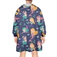 thumbnail image 2 of Wearable Oversized Blanket,Dark Blue Mermaid Princess Pattern Wearable Blanket Hoodie for Adults,Cozy Hooded Blankets with Super Pockets,Super Warm Fuzzy Pullover for Women & Men, 2 of 6