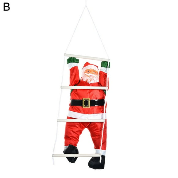 CNKOO Christmas Decoration Vivid Plush Santa Claus Climbing Ladder and Rope for Gardens
