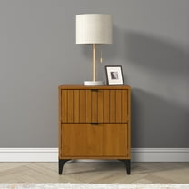 Galano Zaffy 2 Drawer Nightstand,Bedside Table , Amber Walnut