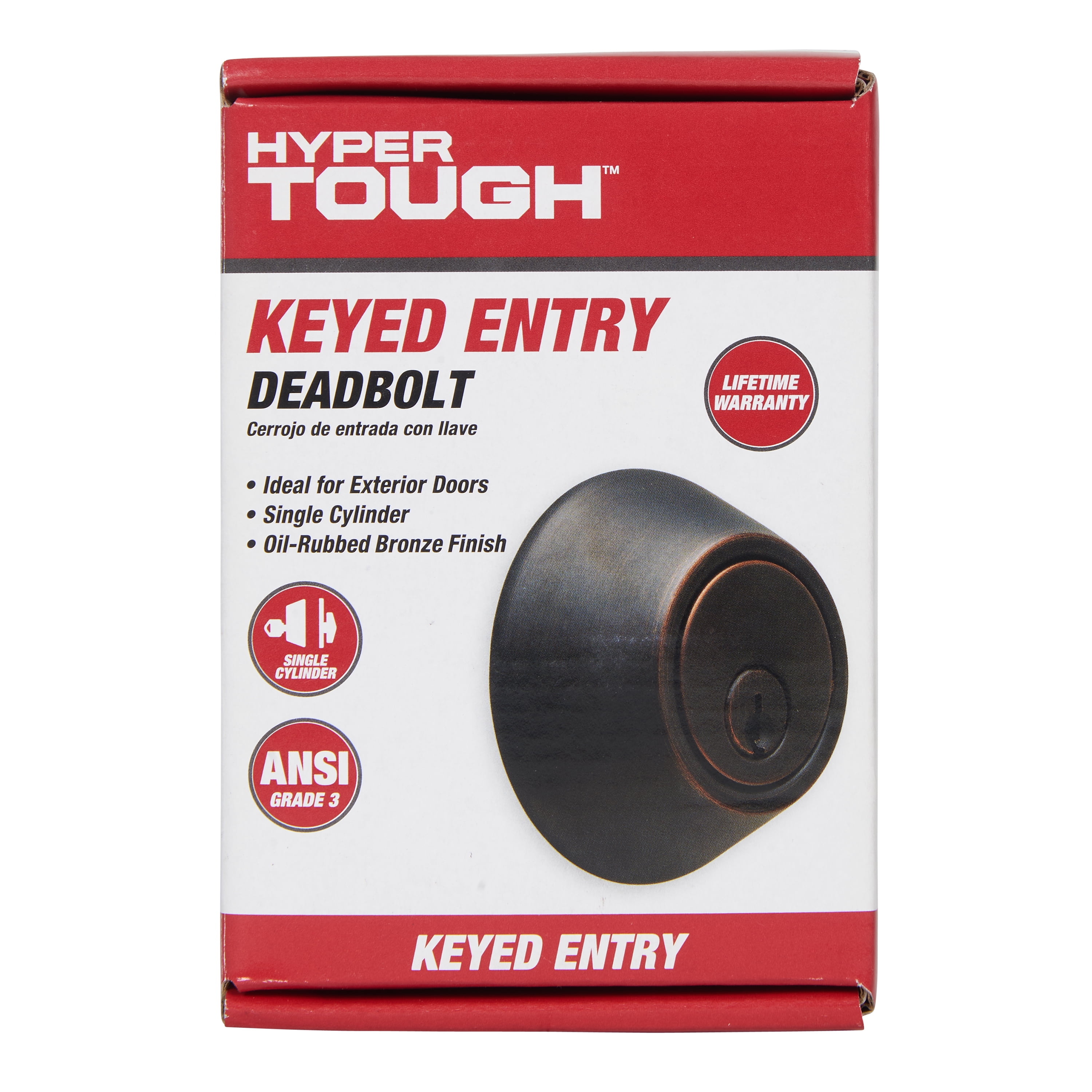 Hyper Tough Keyed Entry Single Cylinder Deadbolt, Oil-Rubbed Bronze Finish