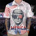 thumbnail image 3 of Bandera de Estados Unidos Donald Trump disparando Levanta el puño Fotos Nunca te rindas 14 de julio de 2024 Camisas hawaianas divertidas en 3D Blusas, 3 of 4