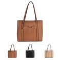 thumbnail image 2 of Faux Leather Tote Bag Zipper Adjustable Simple Work Shoulder Bag Casual Handbag, 2 of 10