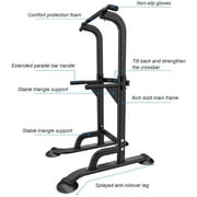 SOGES Height Adjustable Power Tower Dip Stands Pull up Bar Strength Training for Home Gym Black