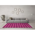 thumbnail image 3 of Ahgly Company Indoor Round Checkered Pink Modern Area Rugs, 7' Round, 3 of 4
