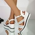thumbnail image 5 of THDHVS Wedge Sandals for Women,Women's Sandals,Women's Fashion Shoes Spring New Beach Leisure Thick Bottom Wedge Sandals White 6.5, 5 of 6