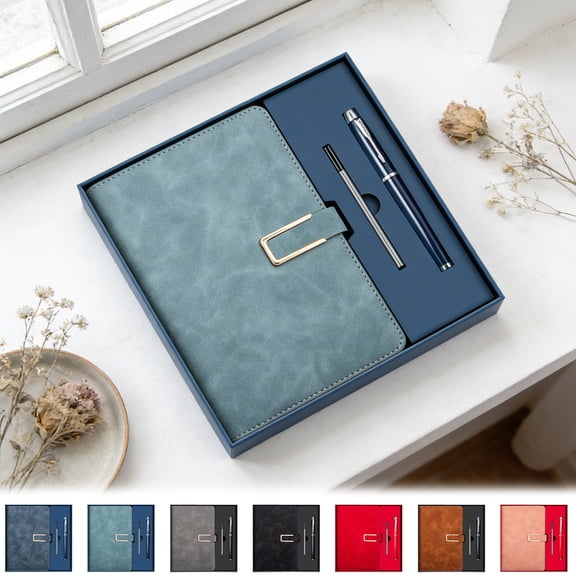 Notebook Meeting Record Journal Square Business Office Thickened Journal Case Format Writing Pad with Pen for Professionals Learners by PALIFEUR