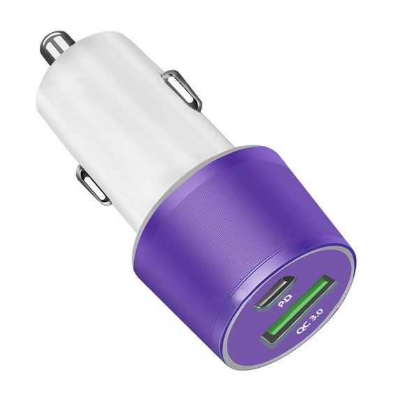 PRINxy Car Charger Gift Pinks Car Charging Fast Charging USB Car Cigarettes Lighter Intelligent One Pull Two Car Charging Purple