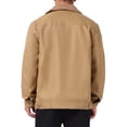 thumbnail image 3 of Abrigo de invierno INSPIRE CHIC para hombres, con cuello, botones frontales, forro de felpa, bolsillos, chaqueta de camionero XL color caqui oscuro, 3 of 6