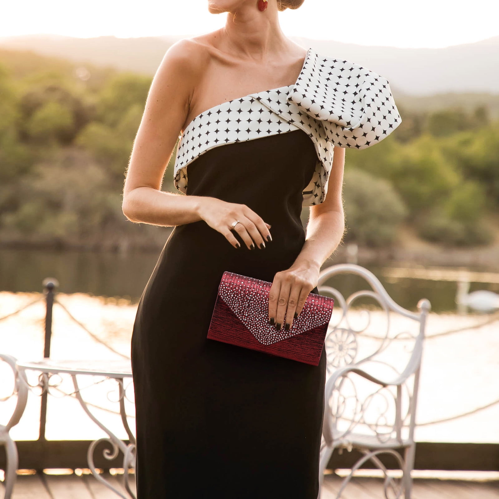 Dasein Ladies Frosted Satin Evening Clutch Purse Bag Crossbody Handbags  Party Prom Wedding Envelope - Walmart.com