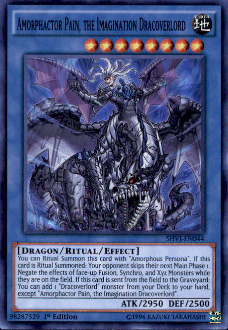 by Deckboosters the Imagination Dracoverlord Super Rare Card - Shining Victories YuGiOh : SHVI-EN044 1st Ed Amorphactor Pain 