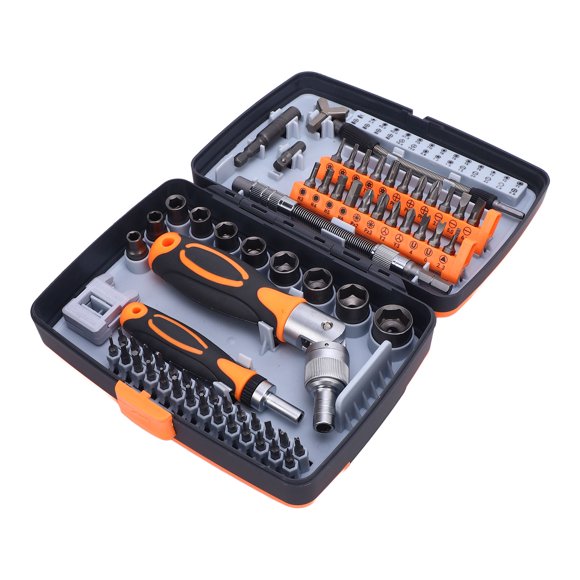 Screw Driver Set, 50 Bits Ratchet Screwdriver Set CR V Steel Rotatable Ratchet Handle 68 in 1  for Repair Maintenance