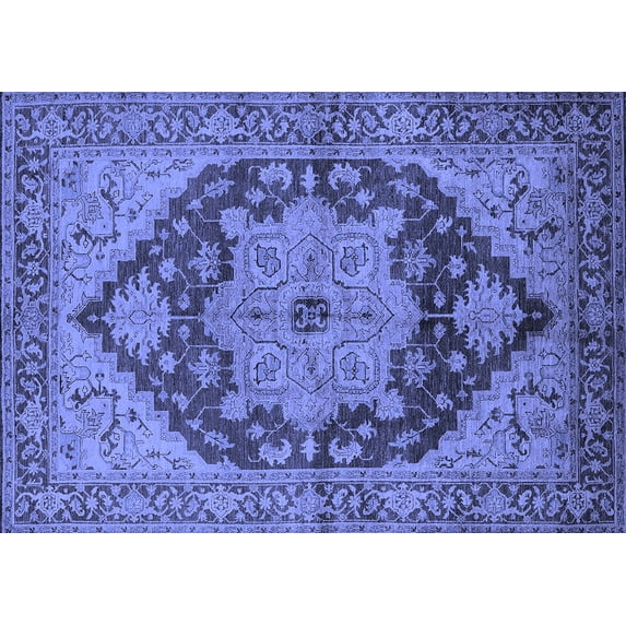 Ahgly Company Indoor Rectangle Oriental Blue Industrial Area Rugs, 8' x 12'